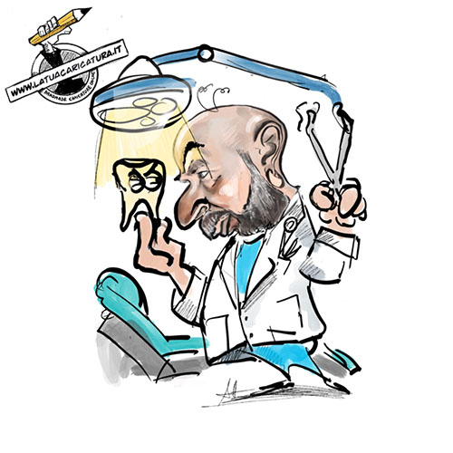 Dentist caricature - www.yourdigitalcaricature.com