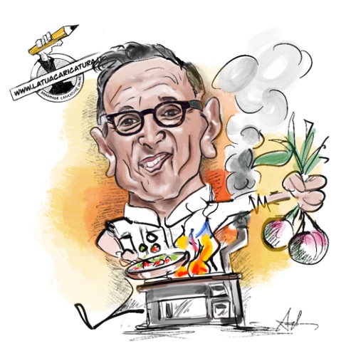 Famous chef caricature - www.yourdigitalcaricature.com