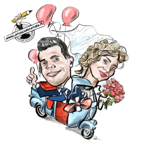 Wedding invitation caricature - www.yourdigitalcaricature.com