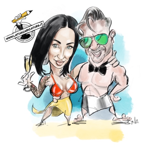 Romantic caricature - www.yourdigitalcaricature.com