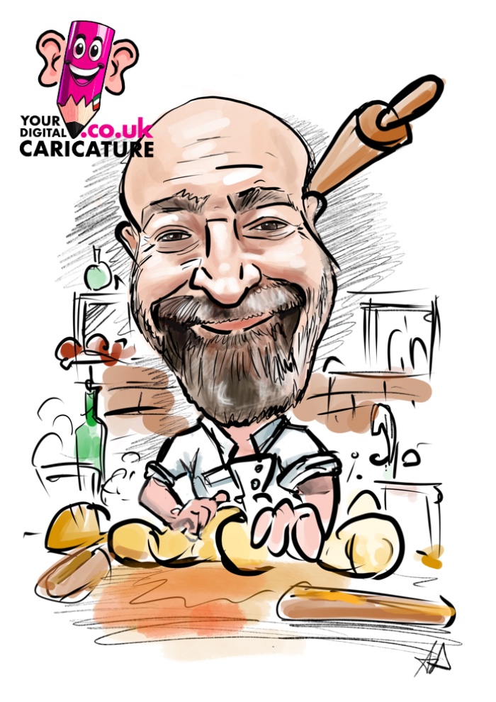 Baker caricature - caricatures from photos