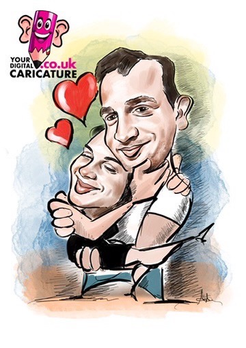 Lovers caricature - caricatures from photos